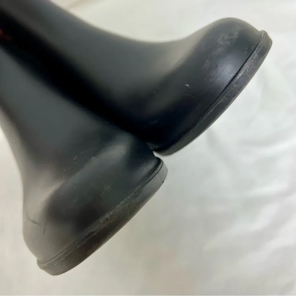 SAM EDELMAN Tinsley Matte Chelsea Rain Booties Boots Black Size 8
